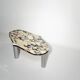 Table basse vintage chrome et marbre