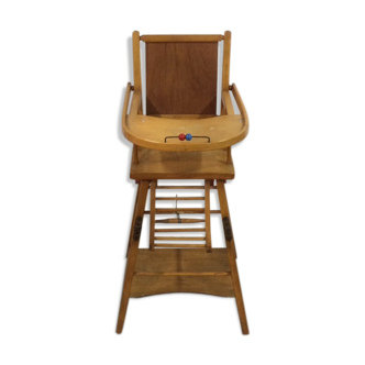 Chaise haute en bois