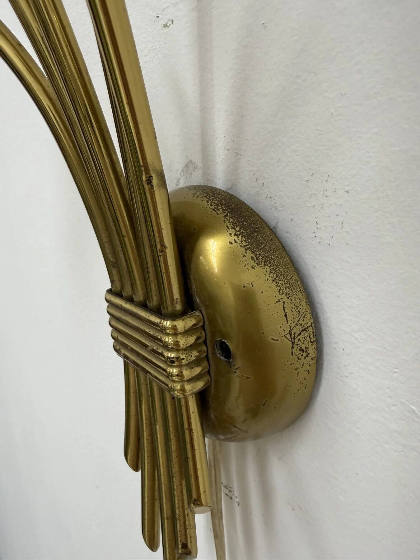 Mid-century brass wall light sconce, 1950s
