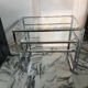 Nested tables in chrome metal and glass, Italy circa 1970.