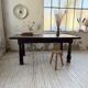 19th-century castle table, carved solid oak, 190cm.