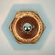 1 of 2 hexagonal mid century ceramic sconces wall lamps 1960s 1970s lava drip glaze beige brown