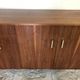Vintage enfilade 1960-1980's blond walnut veneer handles brass