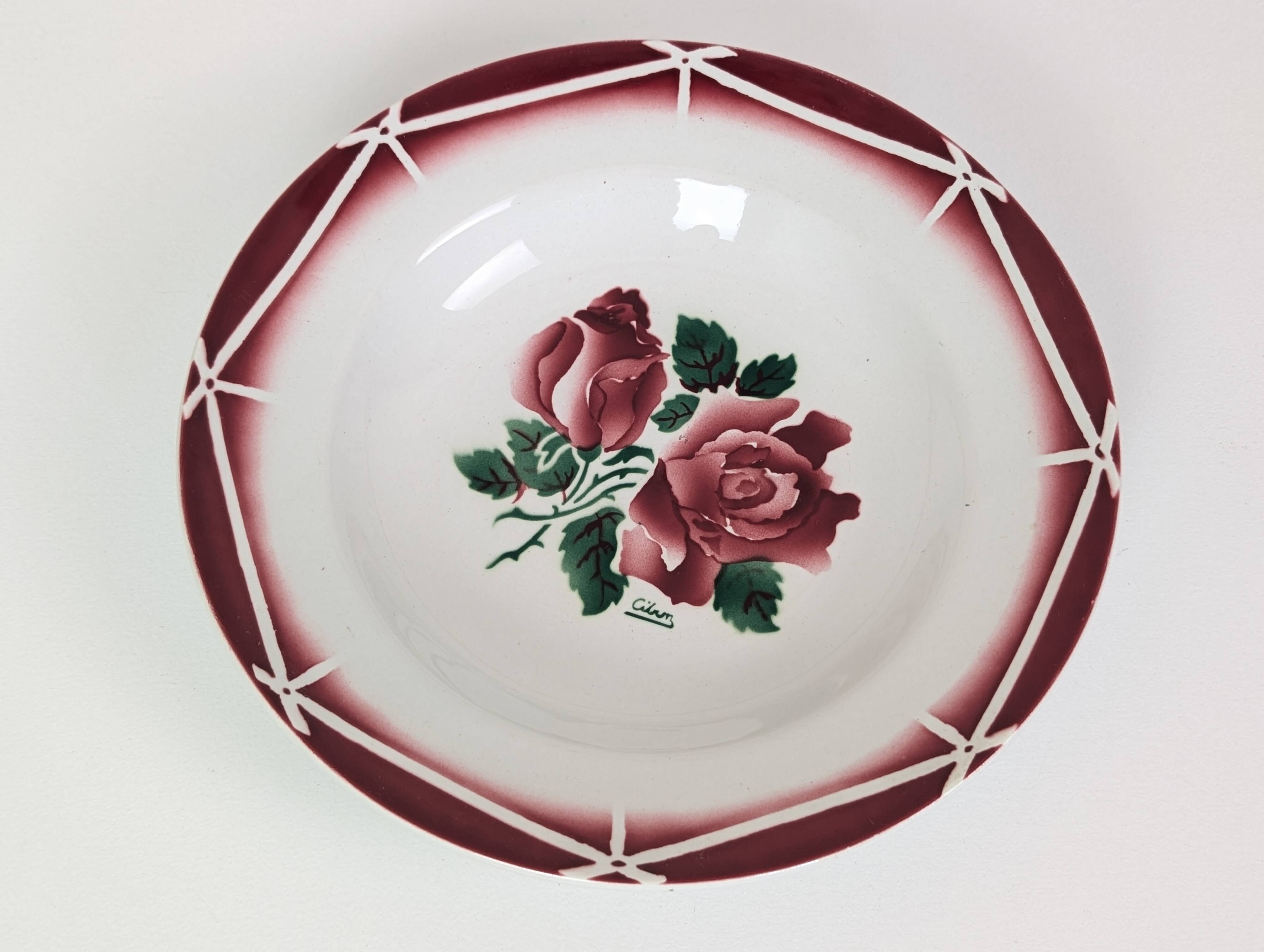 3 assiettes creuses Digoin Sarreguemines