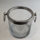 Champagne bucket design in glass and silver-plated metal