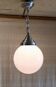 Industrial globe suspension opaline XXL - 1940s/50s