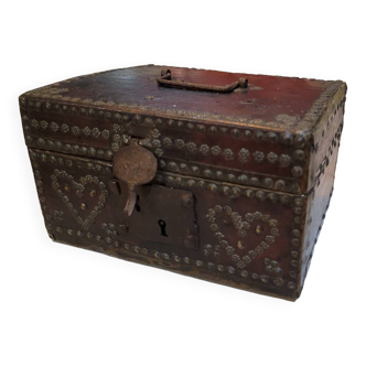 Louis XIV period leather-covered box