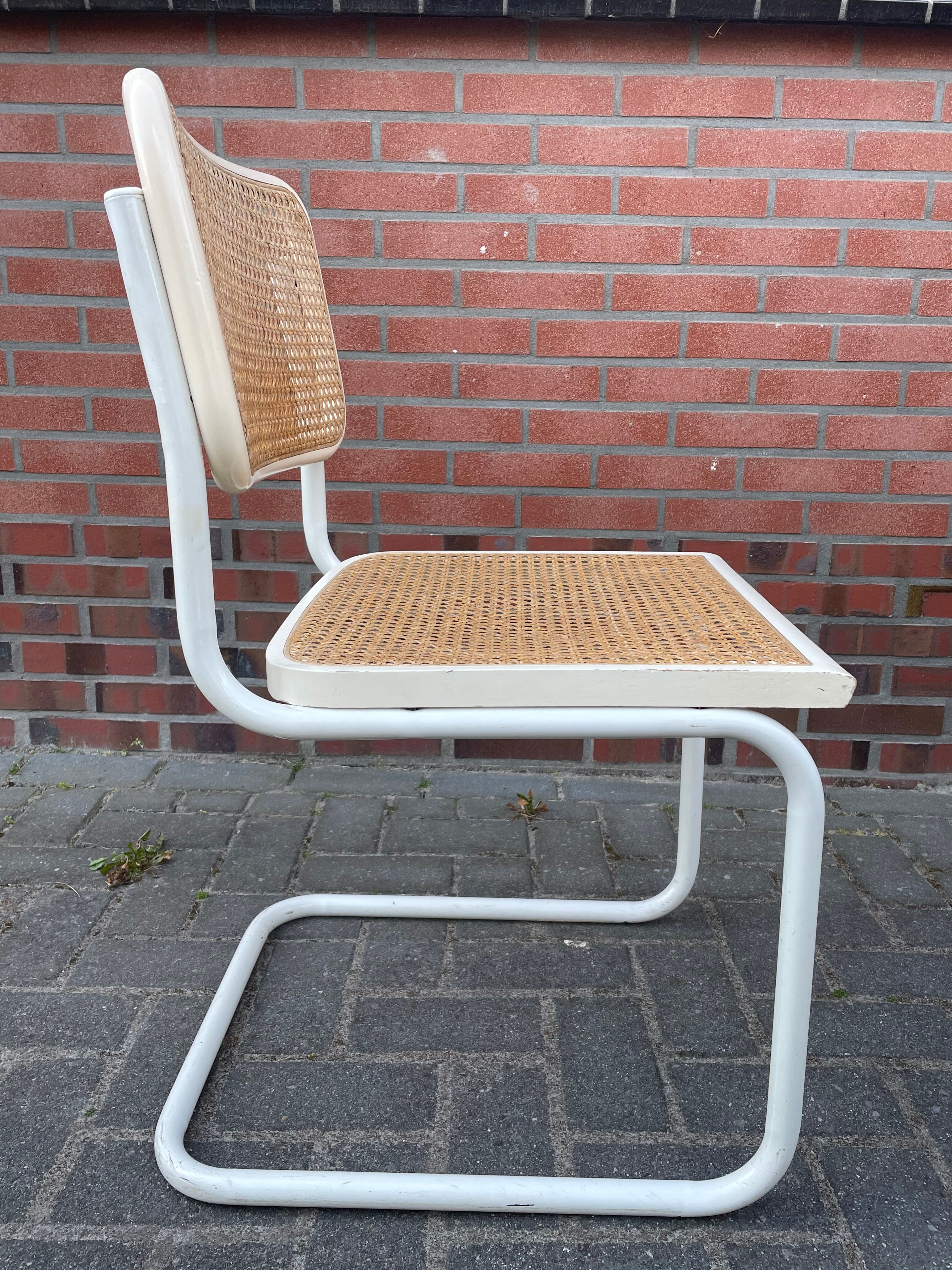 Cesca dining room chair designed by Marcel Breuer