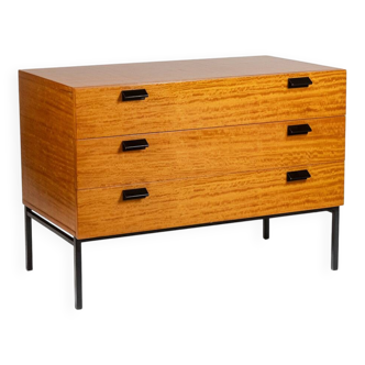Commode en merisier blond vernis. Années 1960.