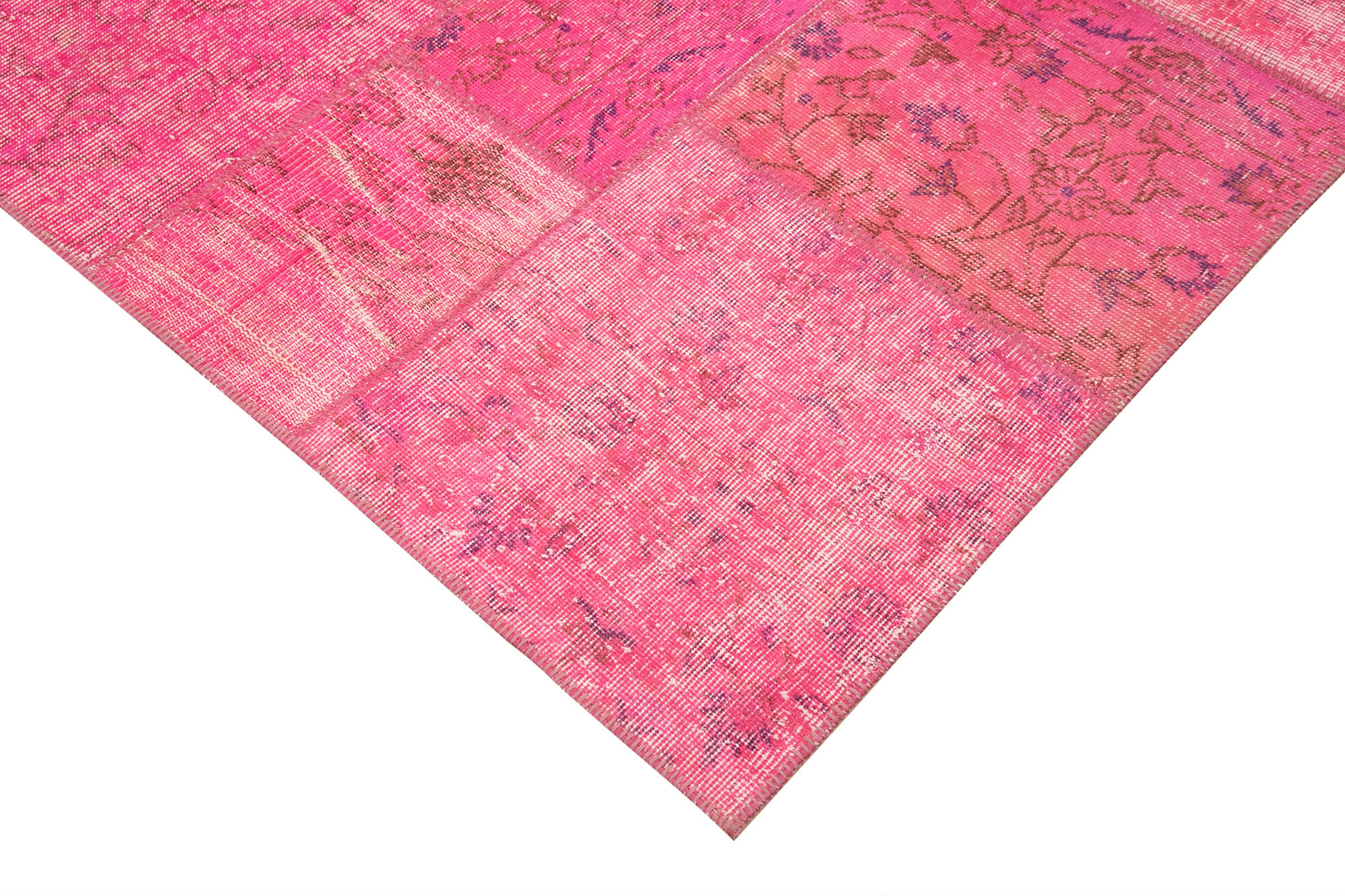 Tapis oriental surteint 200 cm x 300 cm tapis patchwork rose noué