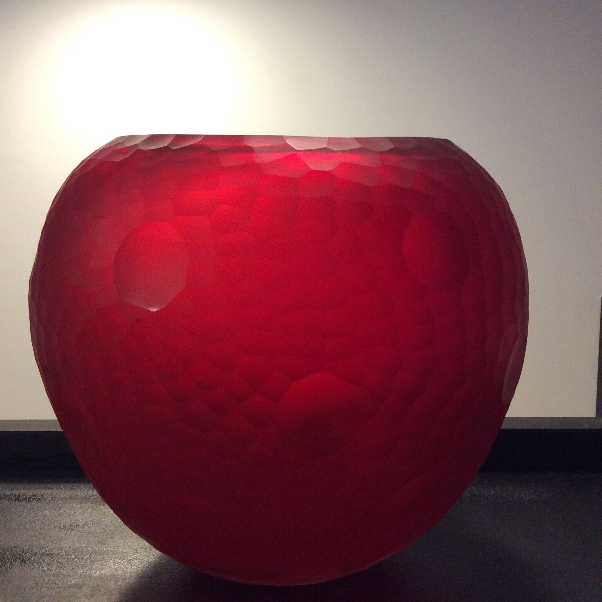 Large Vase Murano vintage ball in faceted glass paste