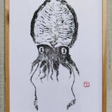 Framed Art Print, "Gyotaku of a Cuttlefish"