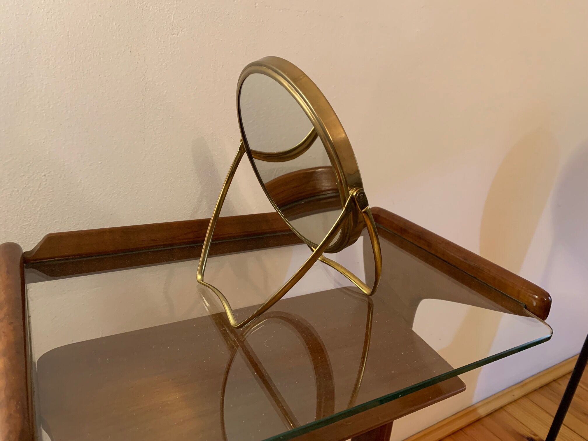 Miroir cosmétique Italie années 1960 18x21cm