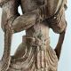 Grande statuette de kinaree, adorant, devi en bois sculpté. Thailande