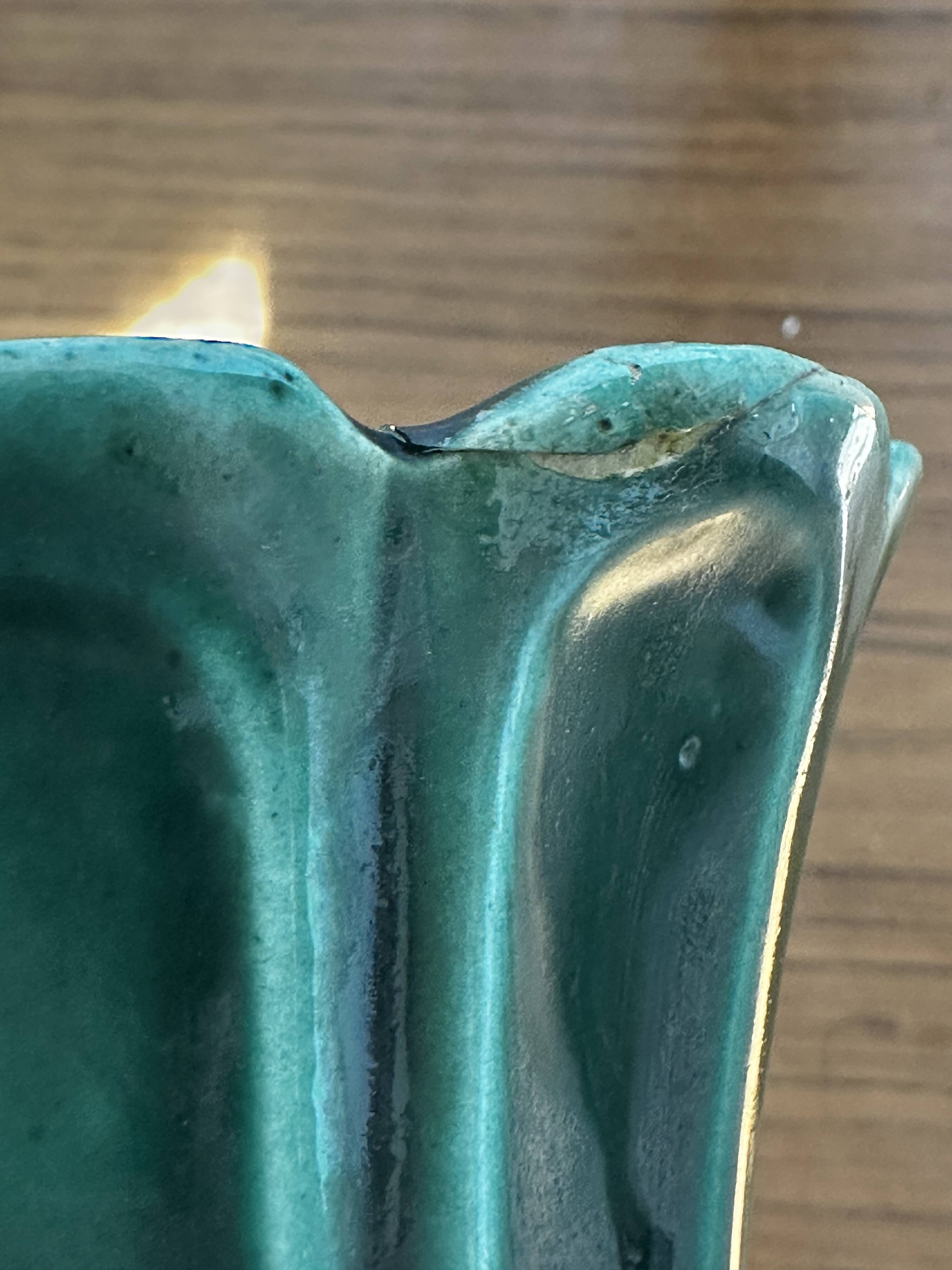 Pair of Art Deco vases circa 1920 - green glazed ceramic