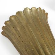 Two large, rare 1950s wall lamps made of wood with aluminum cladding