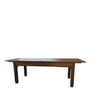 Table de ferme campagne hêtre et chêne massif 2m5 XL