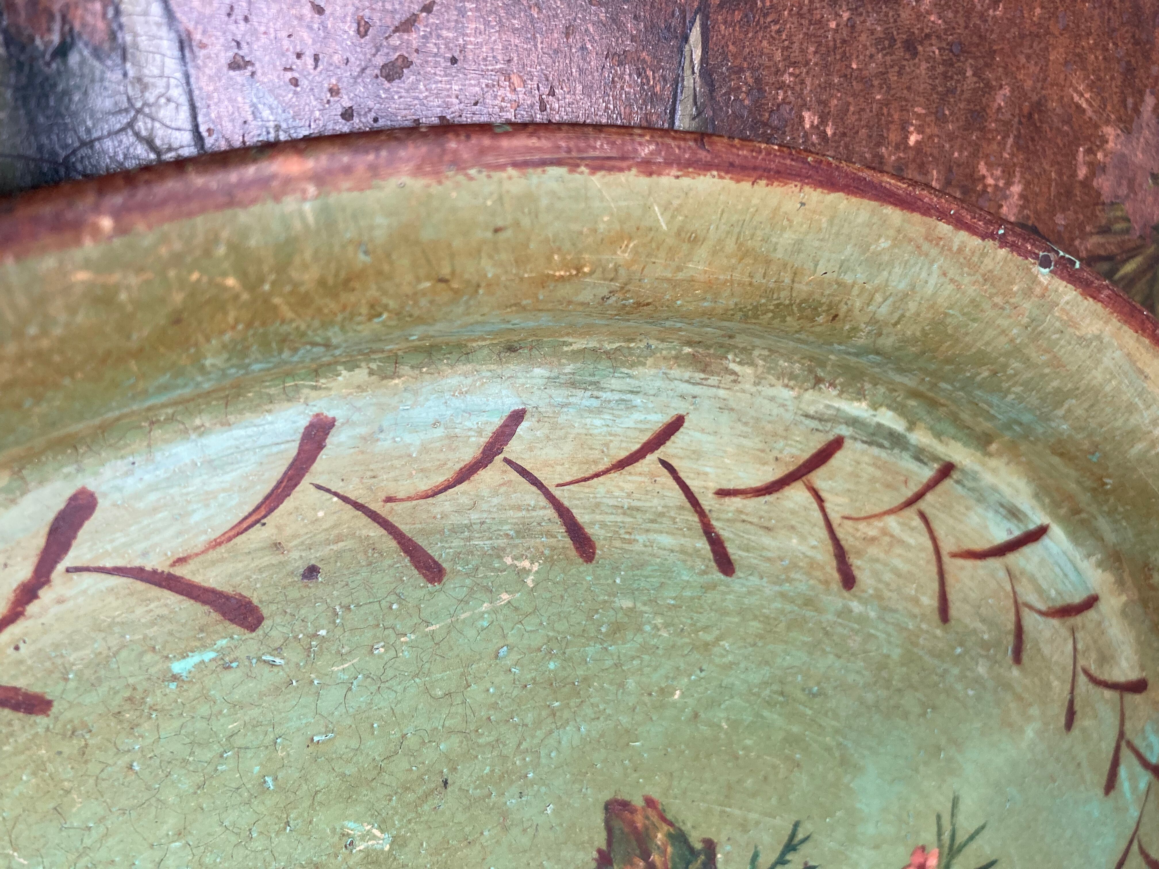 Sheet metal top, painted bouquet Napoleon III era
