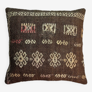 Housse de coussin kilim turc vintage, 55 x 55 cm