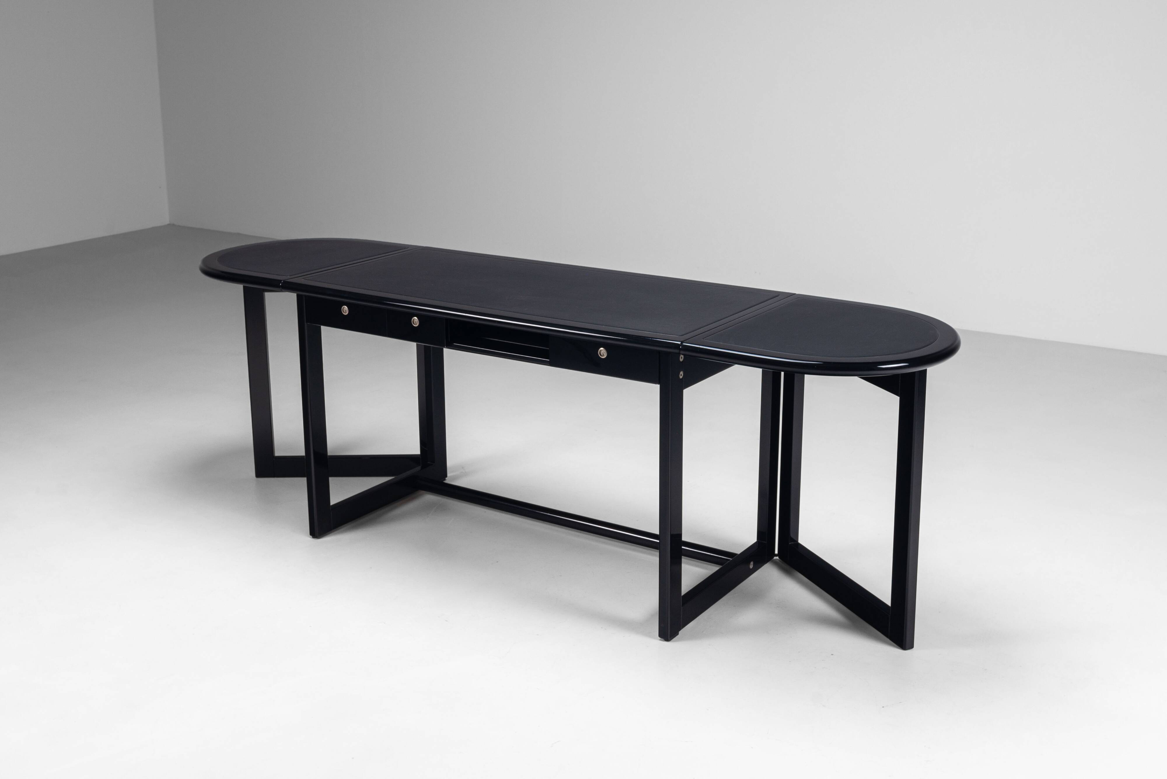 Augusto Savini rare drop leaf desk with Pamplona chair for Pozzi Italy
