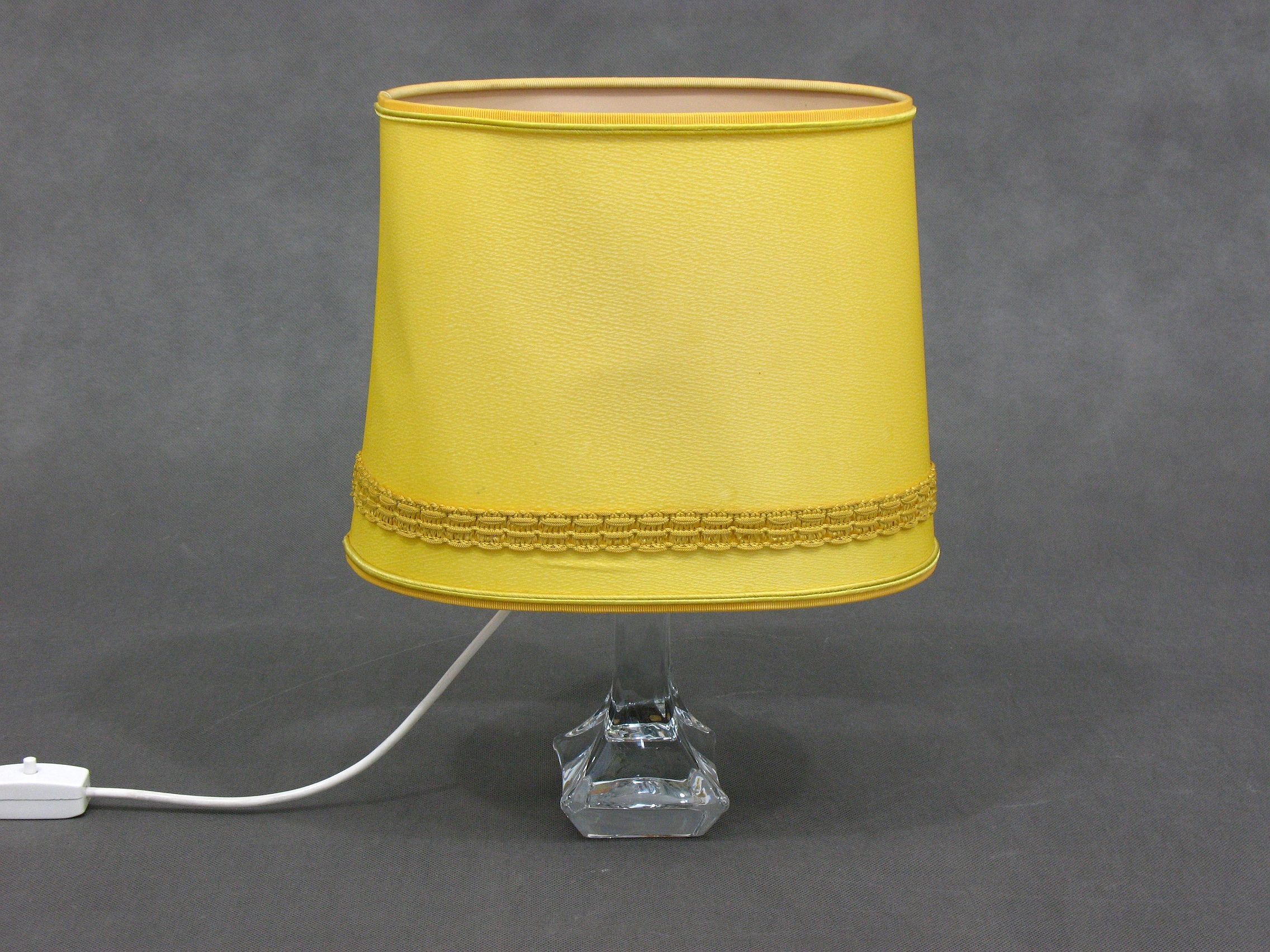 Lampe de table en verre de Daum, années 1960