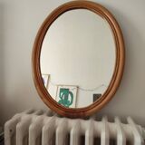 Vintage bamboo and rattan mirror