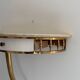 Floating wall console with drawer, brass body and marble top, 1960s, Italy