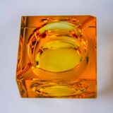 Cendrier glaçon orange par antonio imperatore, verre de murano, italie, 1970