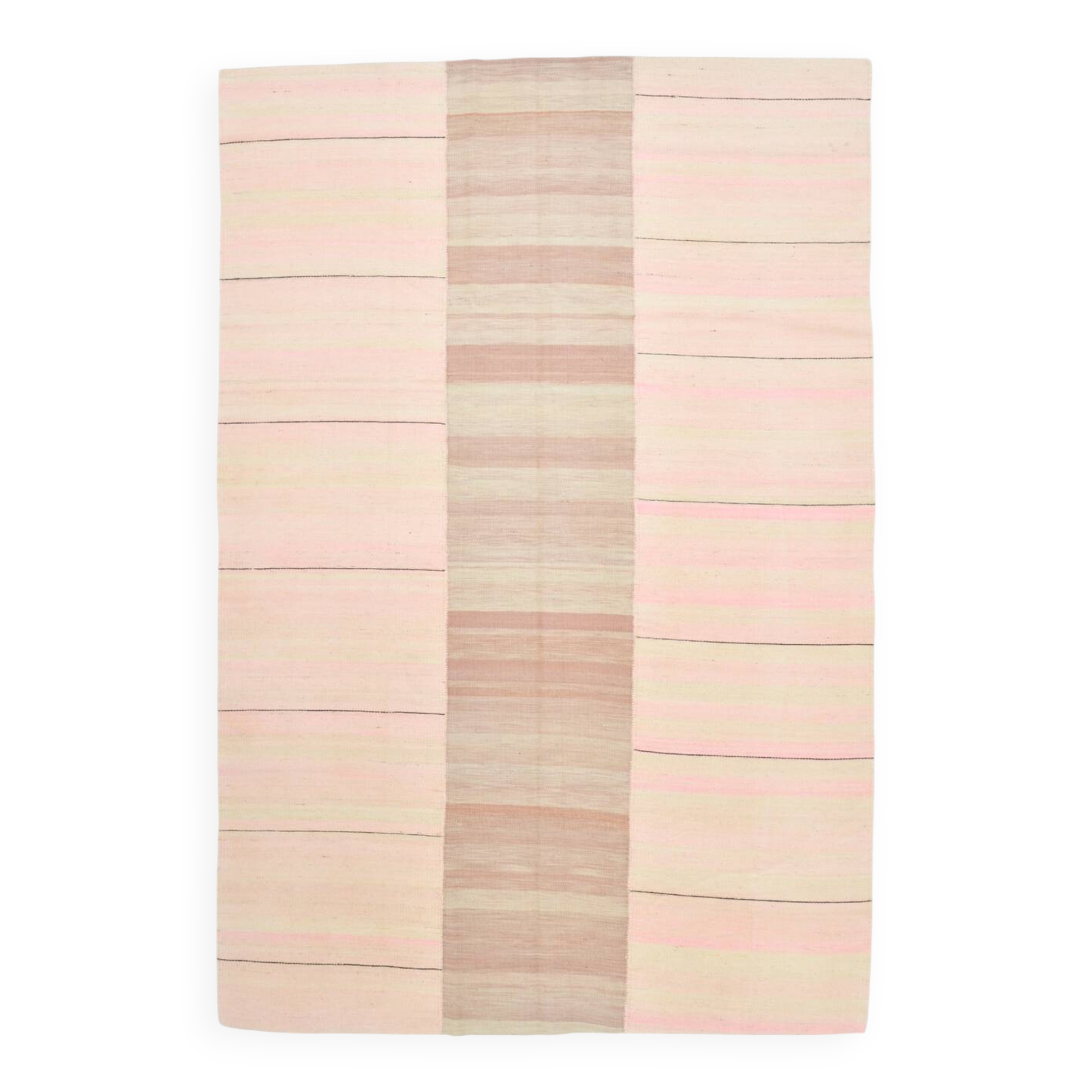 Tapis Kilim vintage noué à la main 7x11, 217x321 cm