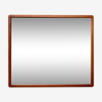 Vintage Rectangulaire Mur Miroir Teck Cadre