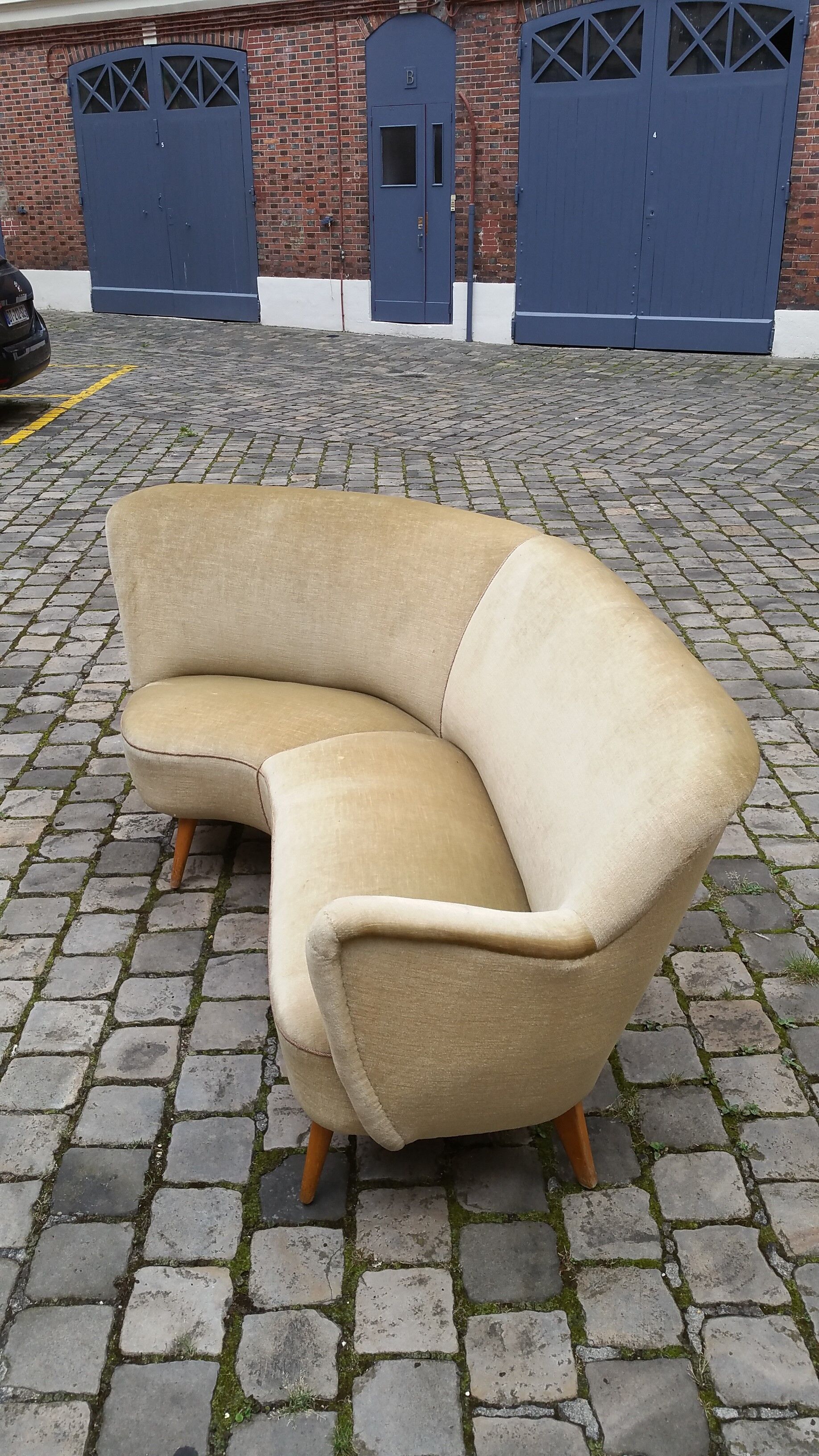 Asymmetric Organic 50s sculptural sofa