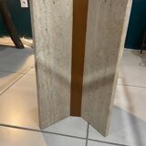 Travertine and beveled glass table, Italian design, 70s
