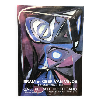 Bram et Geer VAN VELDE, Galerie Patrice Trigano, 1984. Affiche originale en couleurs