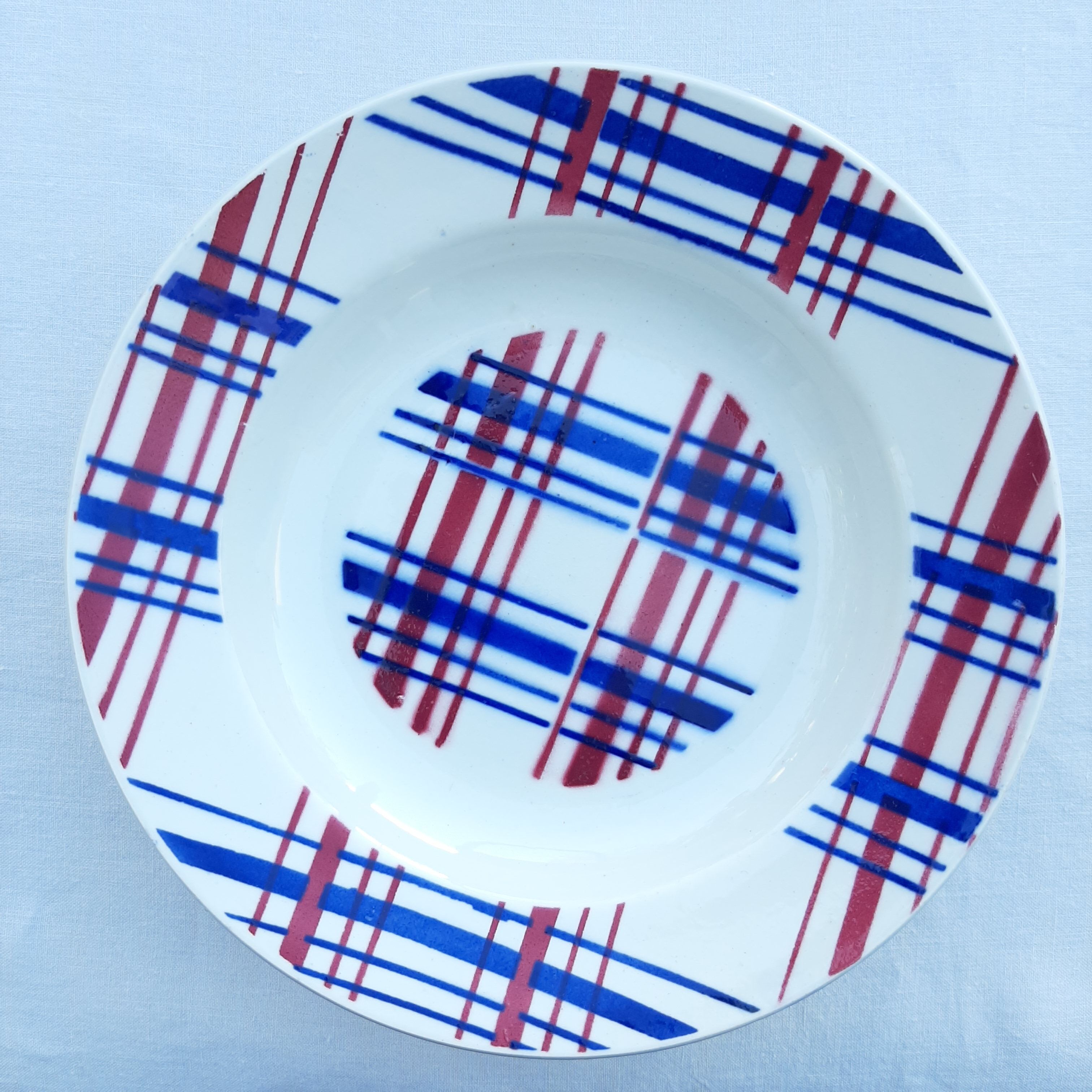 6 vintage grid plates St Amand