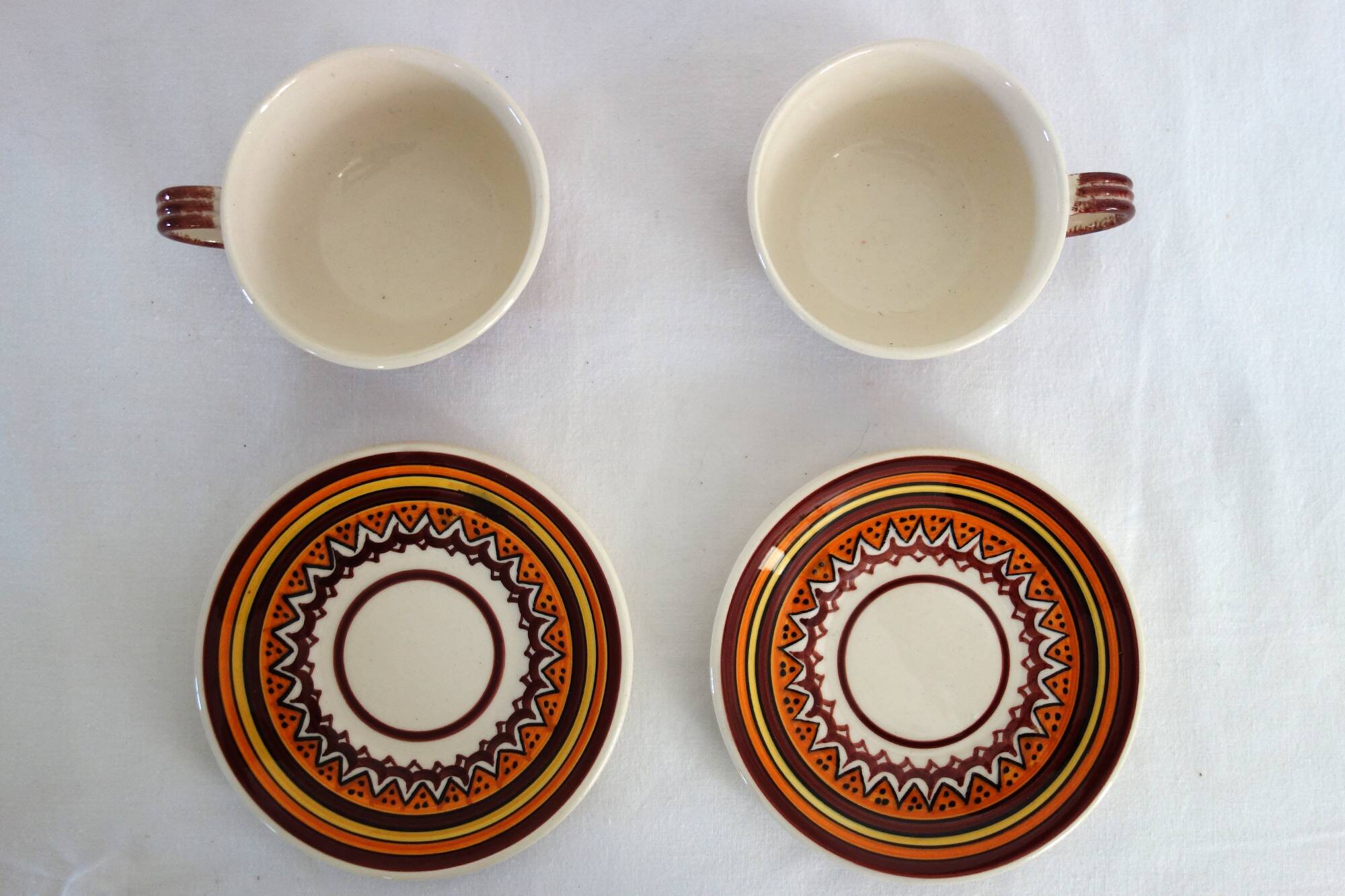 Henriot Quimper earthenware duo coffee service