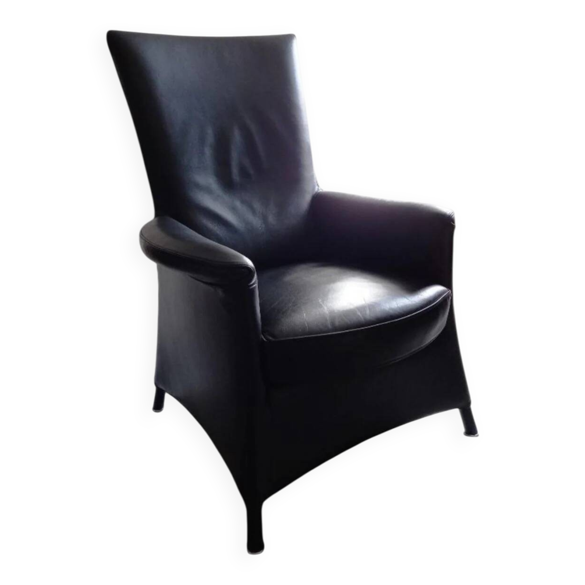 2 x armchair by Wittmann, design Paolo Piva, model Alta Highback, black leather