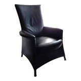 2 x armchair by Wittmann, design Paolo Piva, model Alta Highback, black leather