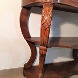 Napoleon III period console in walnut and marble tray