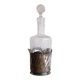Antique glass bottle engraved and silver-plated metal – Gallia hallmark