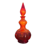 Amber orange corset empoli bottle with stopper