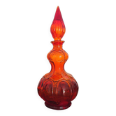 Amber orange corset empoli bottle with stopper
