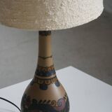 Art Nouveau table lamp in coloured terracotta by L. Hjorth, Bornholm, 1930s.