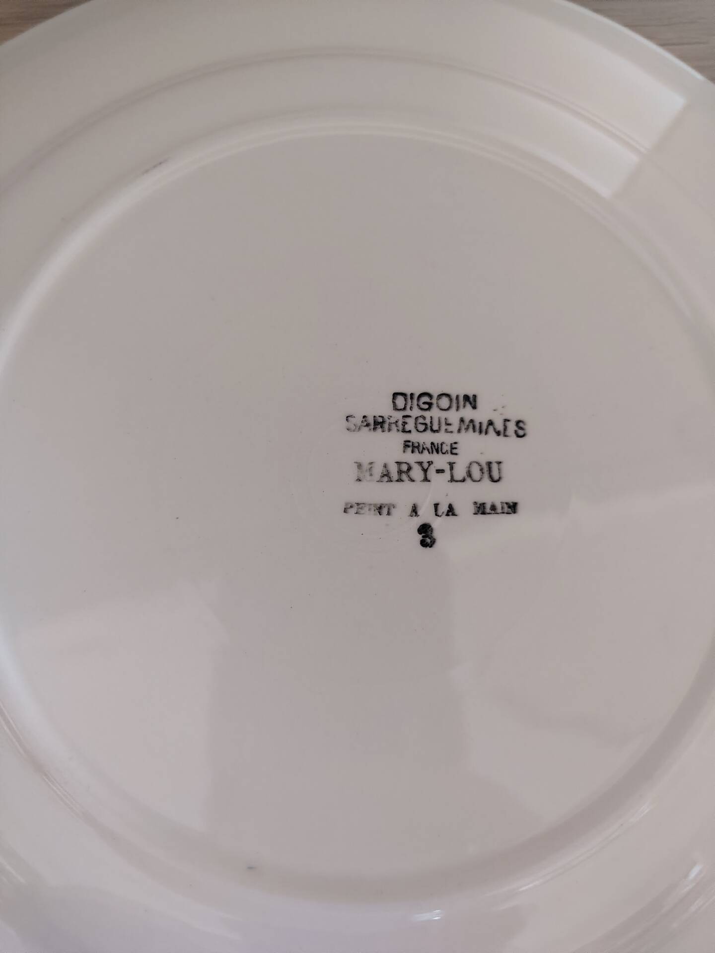 Plate Mary-Lou Digoin Sarreguemines