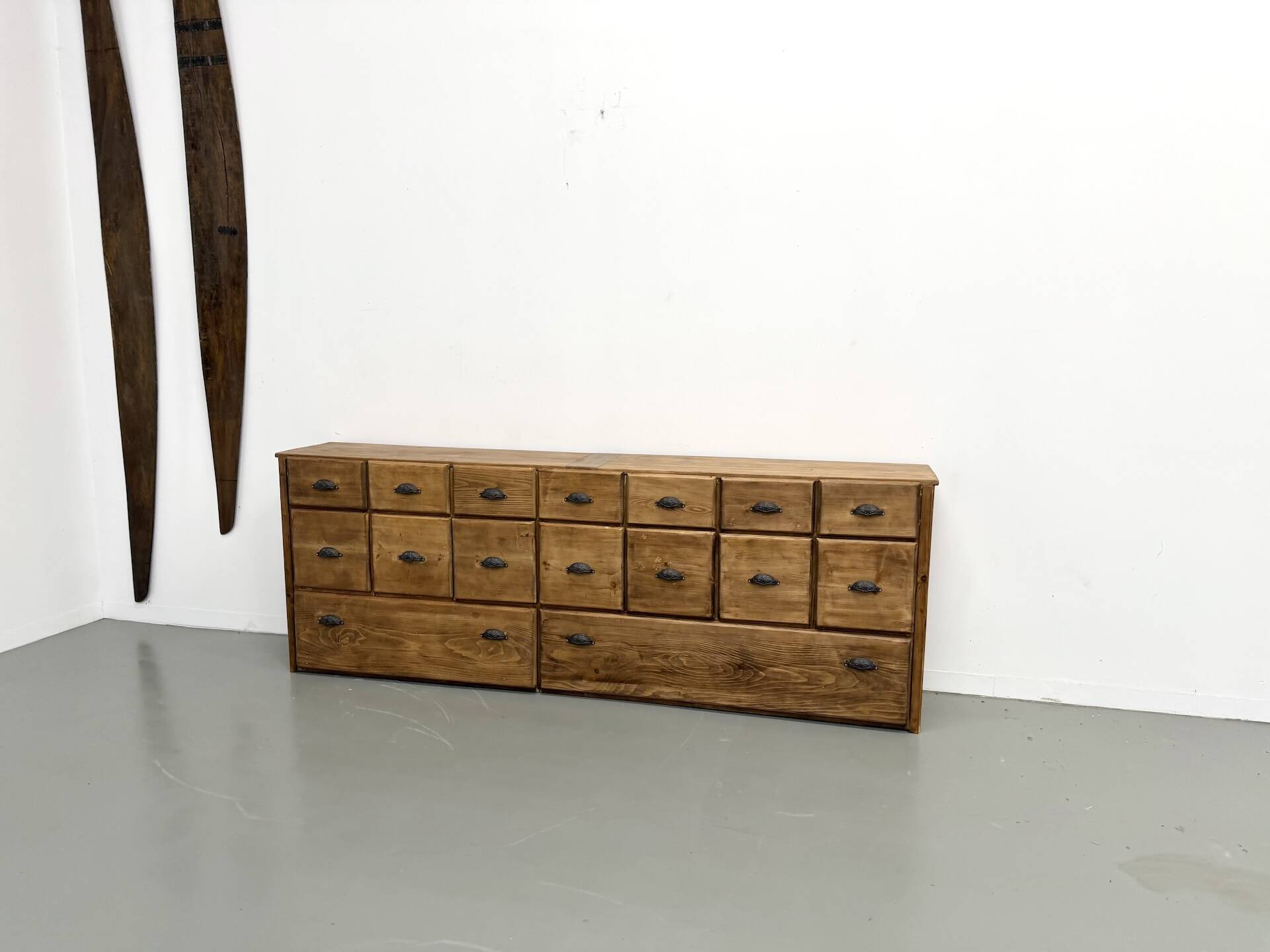 Large Pine Workshop Furniture with Drawers