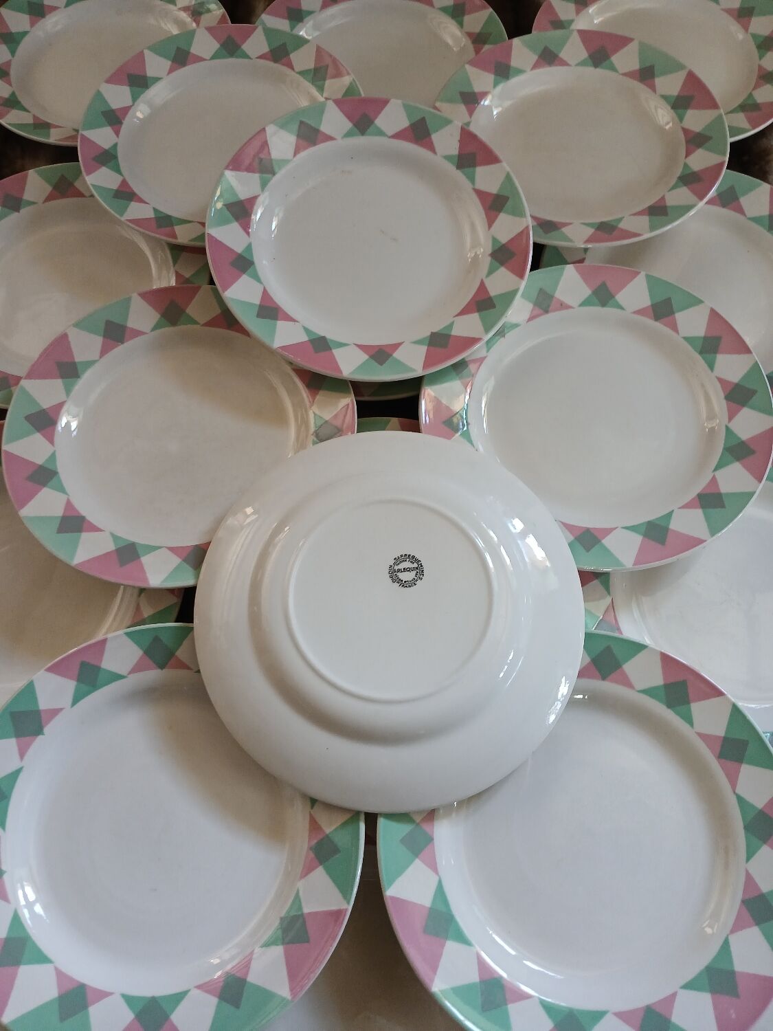 20 antique flat plates from Digoin and Sarreguemines