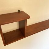 Varnished wooden wall shelf, 1960s