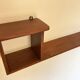 Varnished wooden wall shelf, 1960s