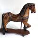 Antique painted wooden rocking horse – Large decorative model on wheels