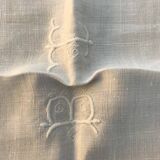 Nappe lin brodée 160x190
