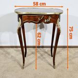 Small Living Room Table in Rosewood and Marquetry, Louis XV style, Napoleon III – Middle XI period